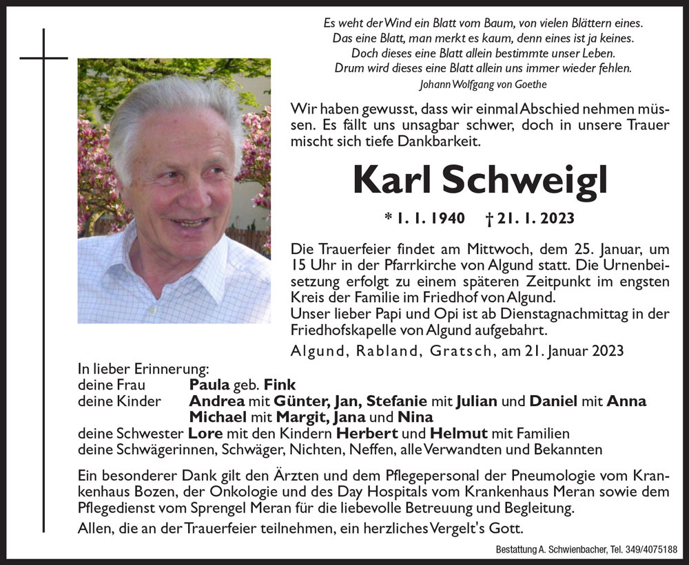 Medien: Karl Schweigl