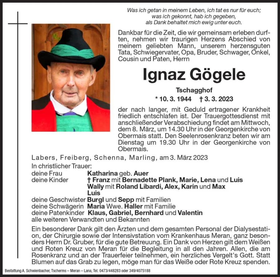 Medien: Ignaz Gögele