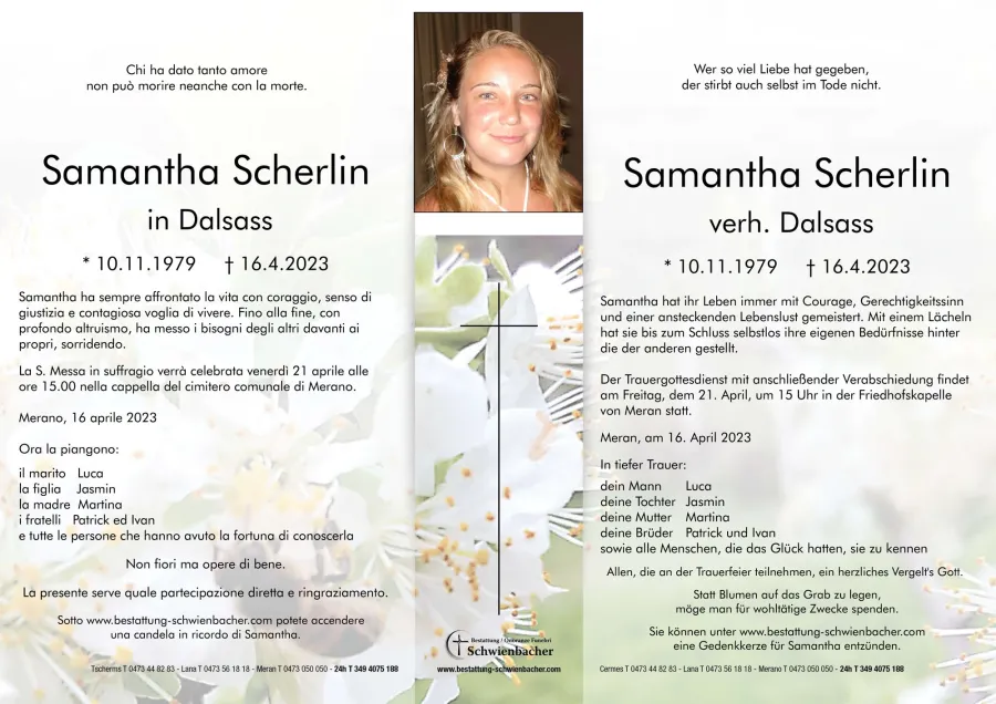 Parte: Samantha Scherlin in/verh. Dalsass