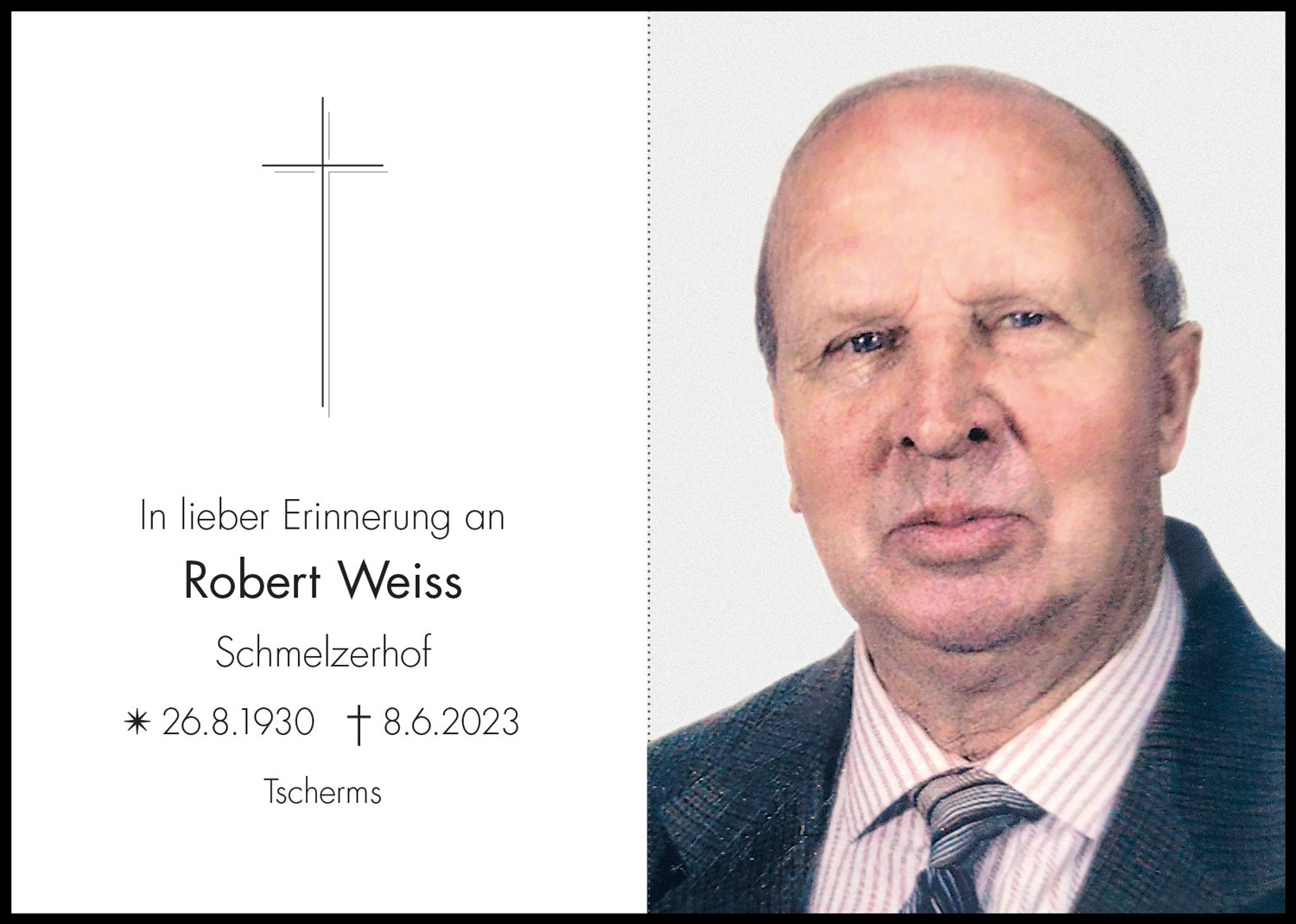 Sterbebild: Robert Weiss