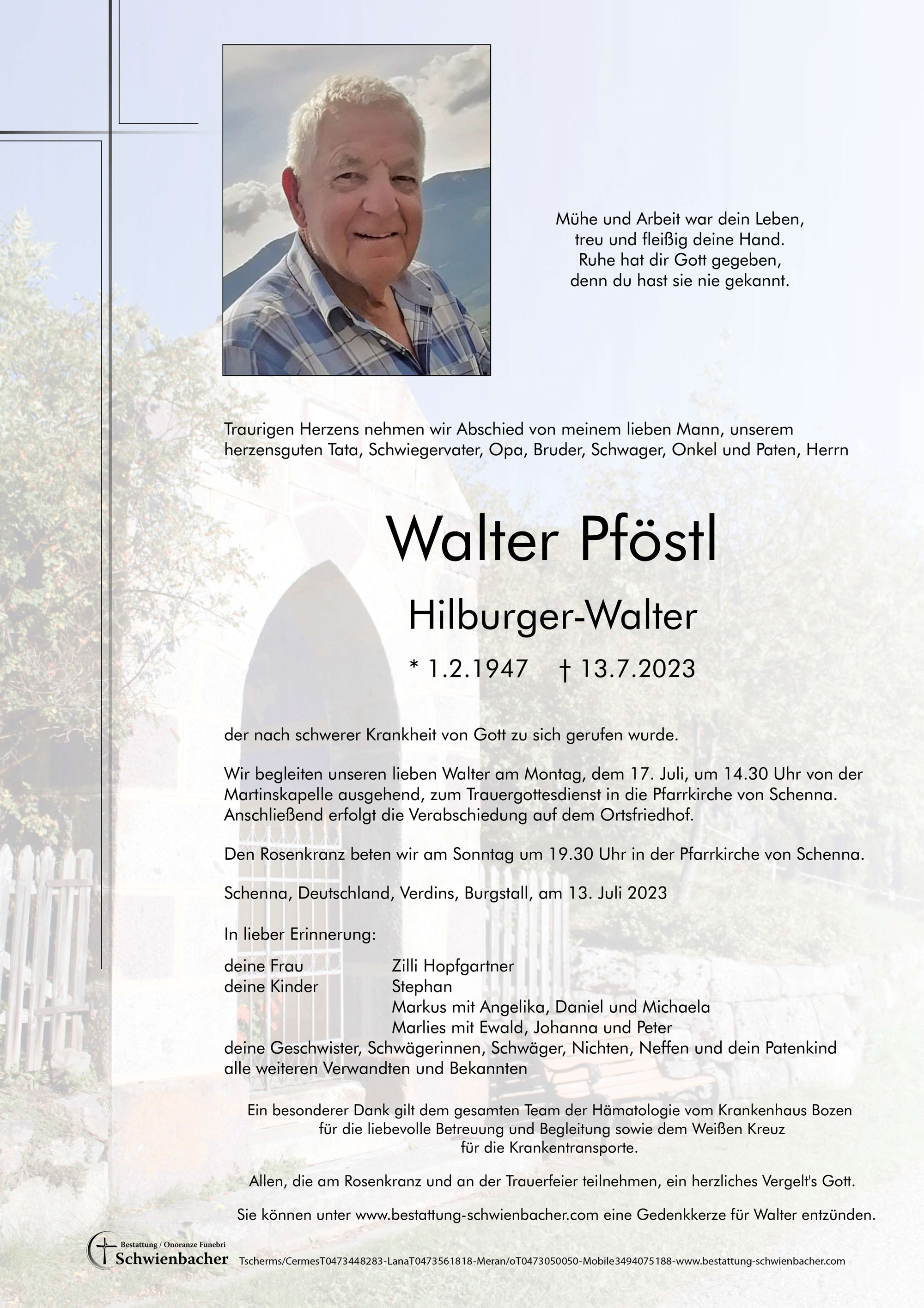 Parte: Walter Pföstl 