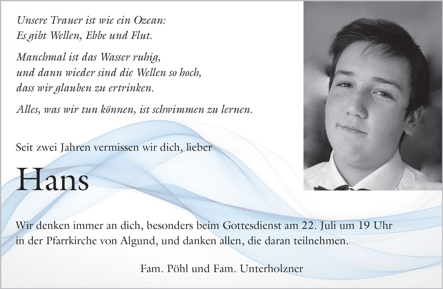 Jahrtag: Hans Michael Pöhl