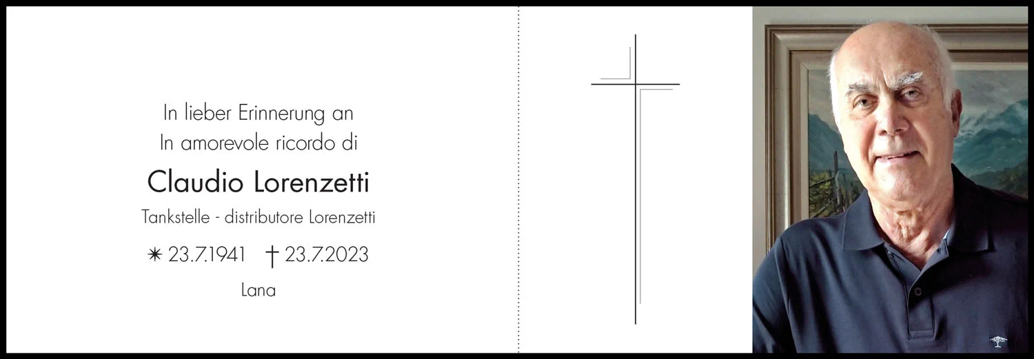 Sterbebild: Claudio Lorenzetti