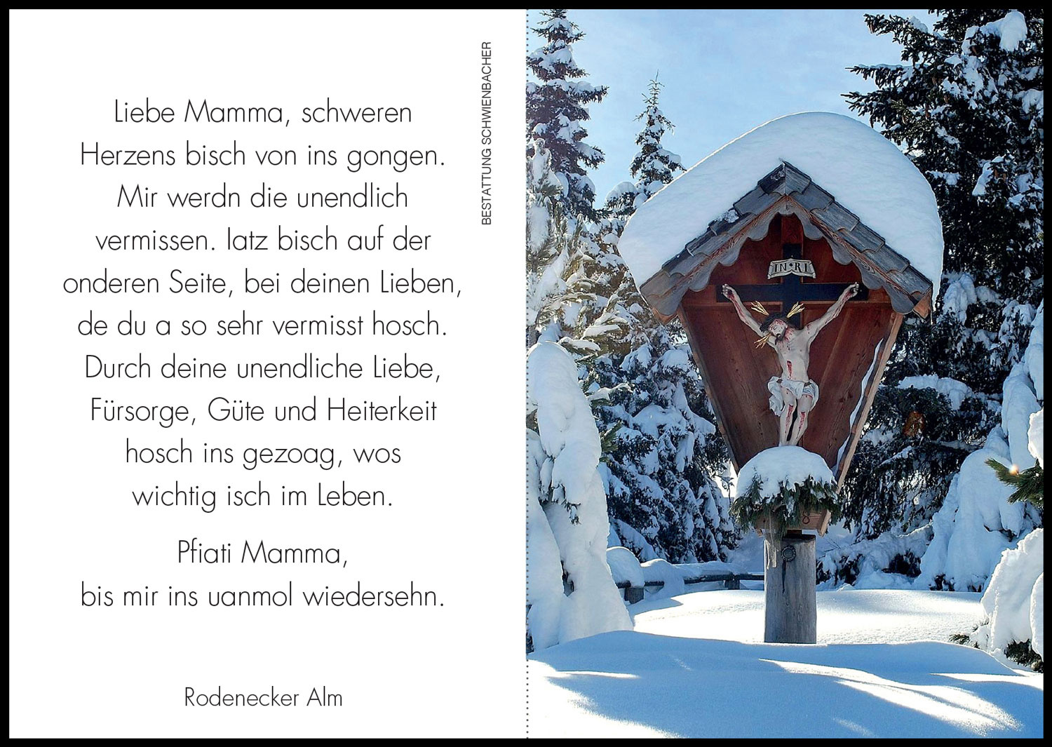 Sterbebild: Maria Wwe. Linter geb. Oberhauser