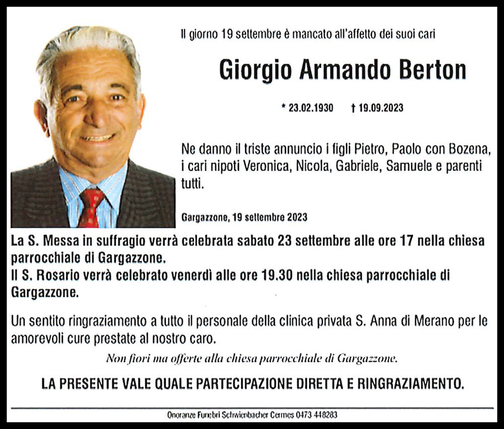 Medien: Giorgio Armando Berton