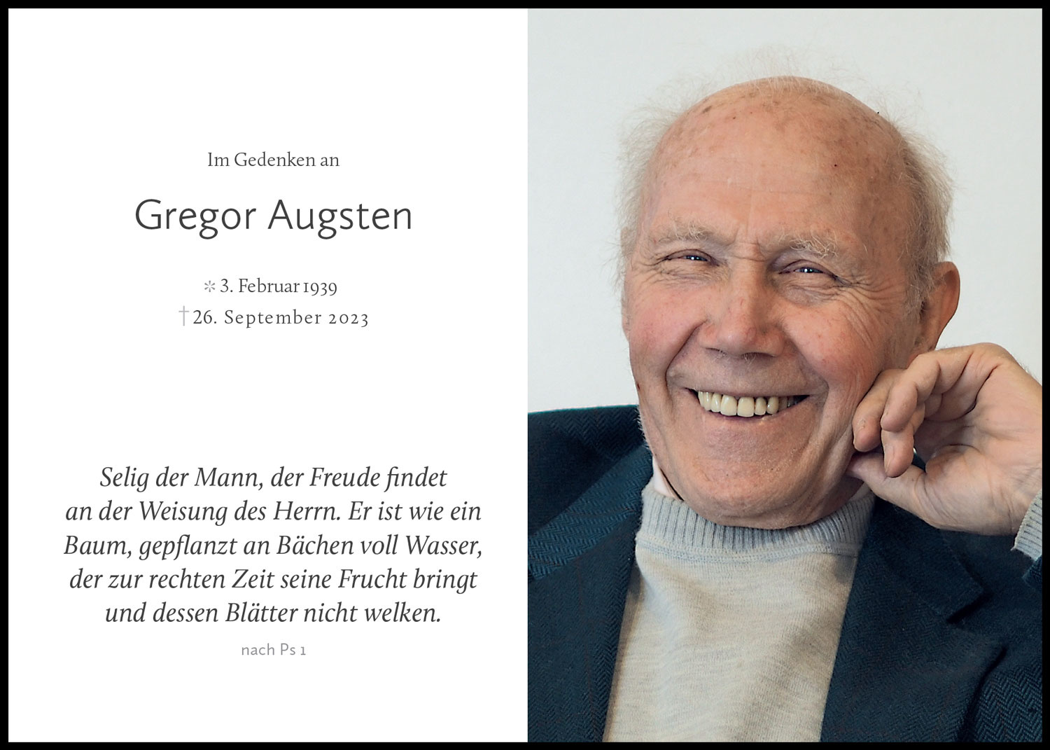 Sterbebild: Gregor Augsten