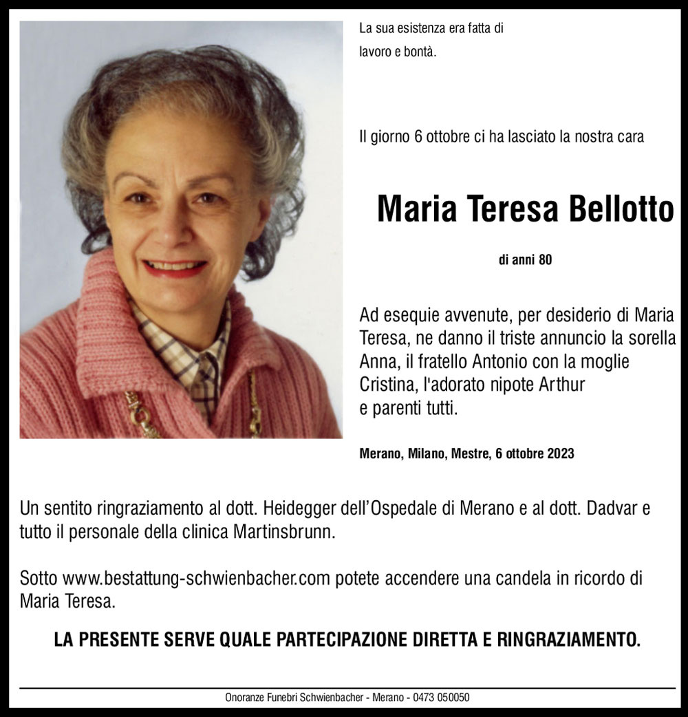 Medien: Maria Teresa Bellotto
