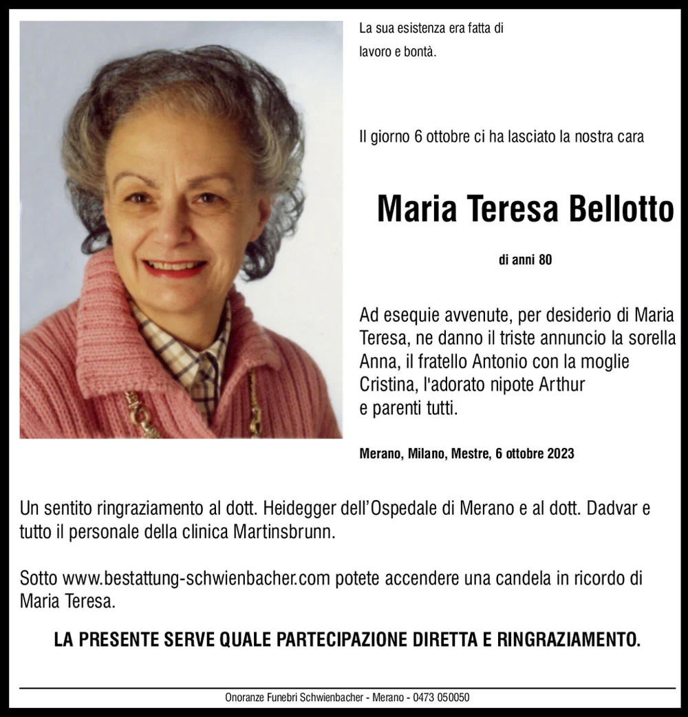 Medien: Maria Teresa Bellotto