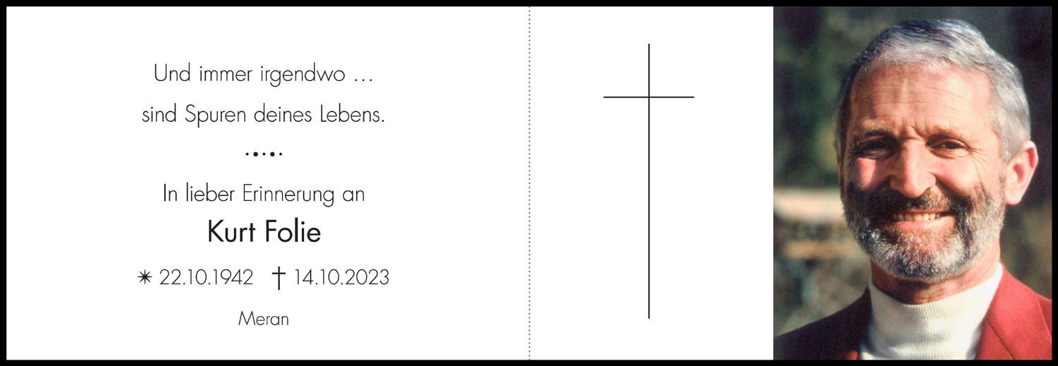 Sterbebild: Kurt Folie