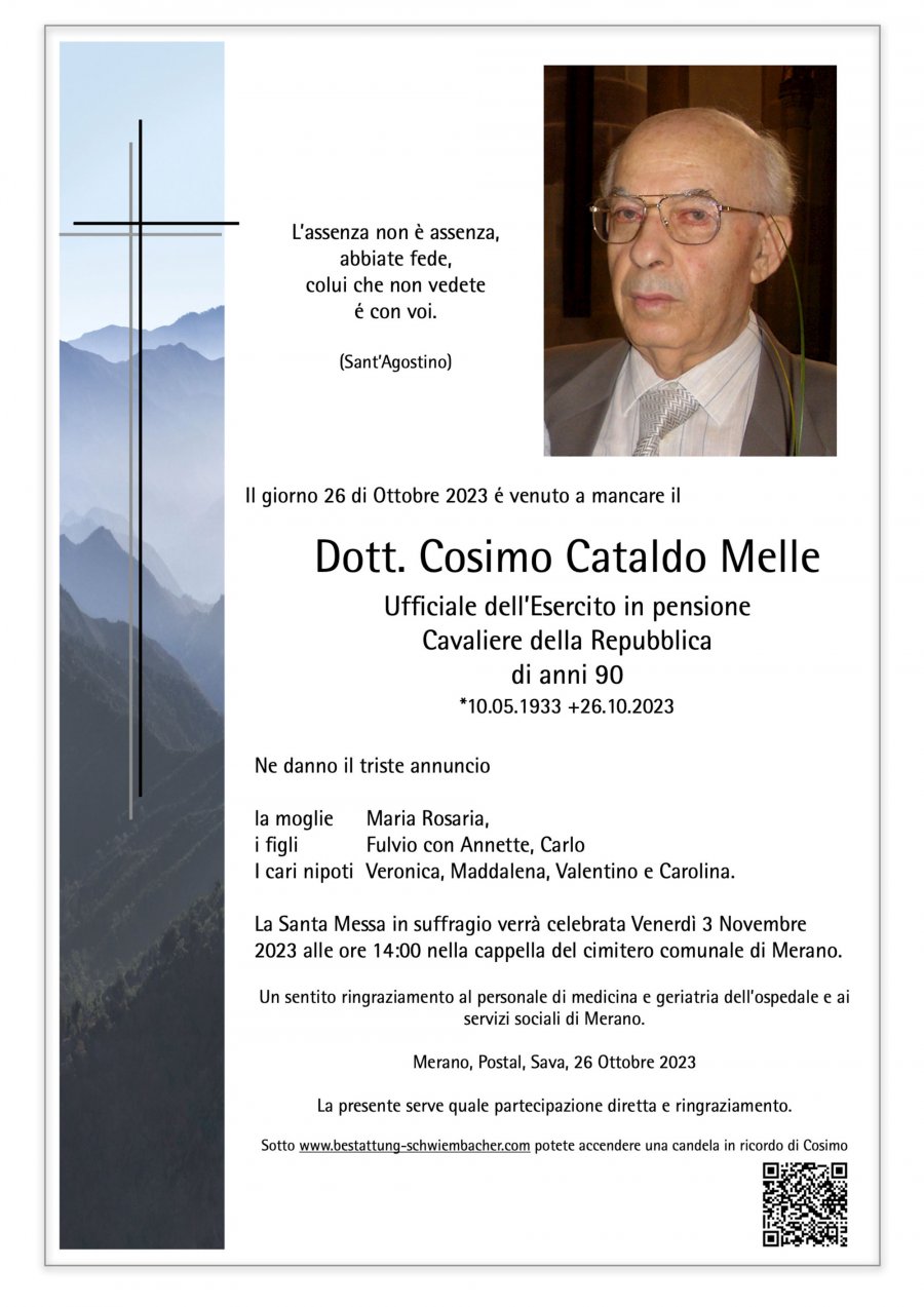 Parte: Dott. Cosimo Cataldo Melle