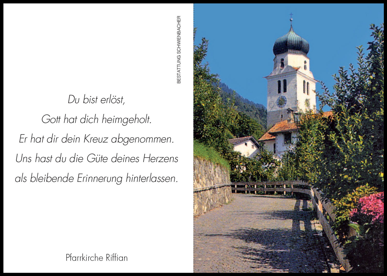 Sterbebild: Peter Pircher