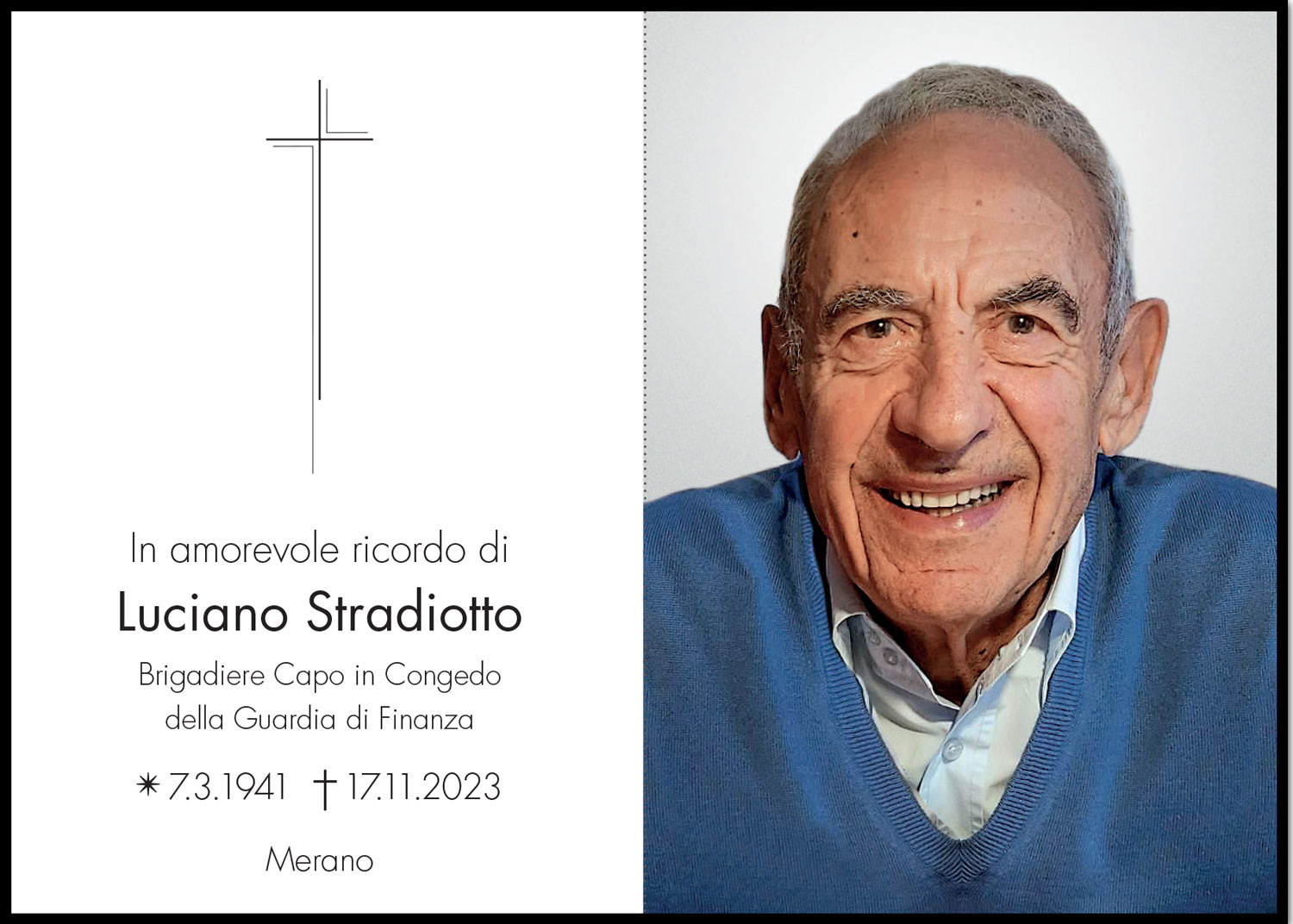 Sterbebild: Luciano Stradiotto