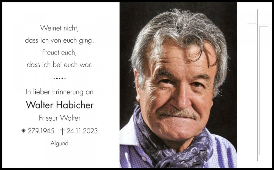 Sterbebild: Walter Habicher