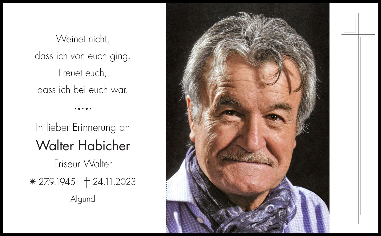 Sterbebild: Walter Habicher