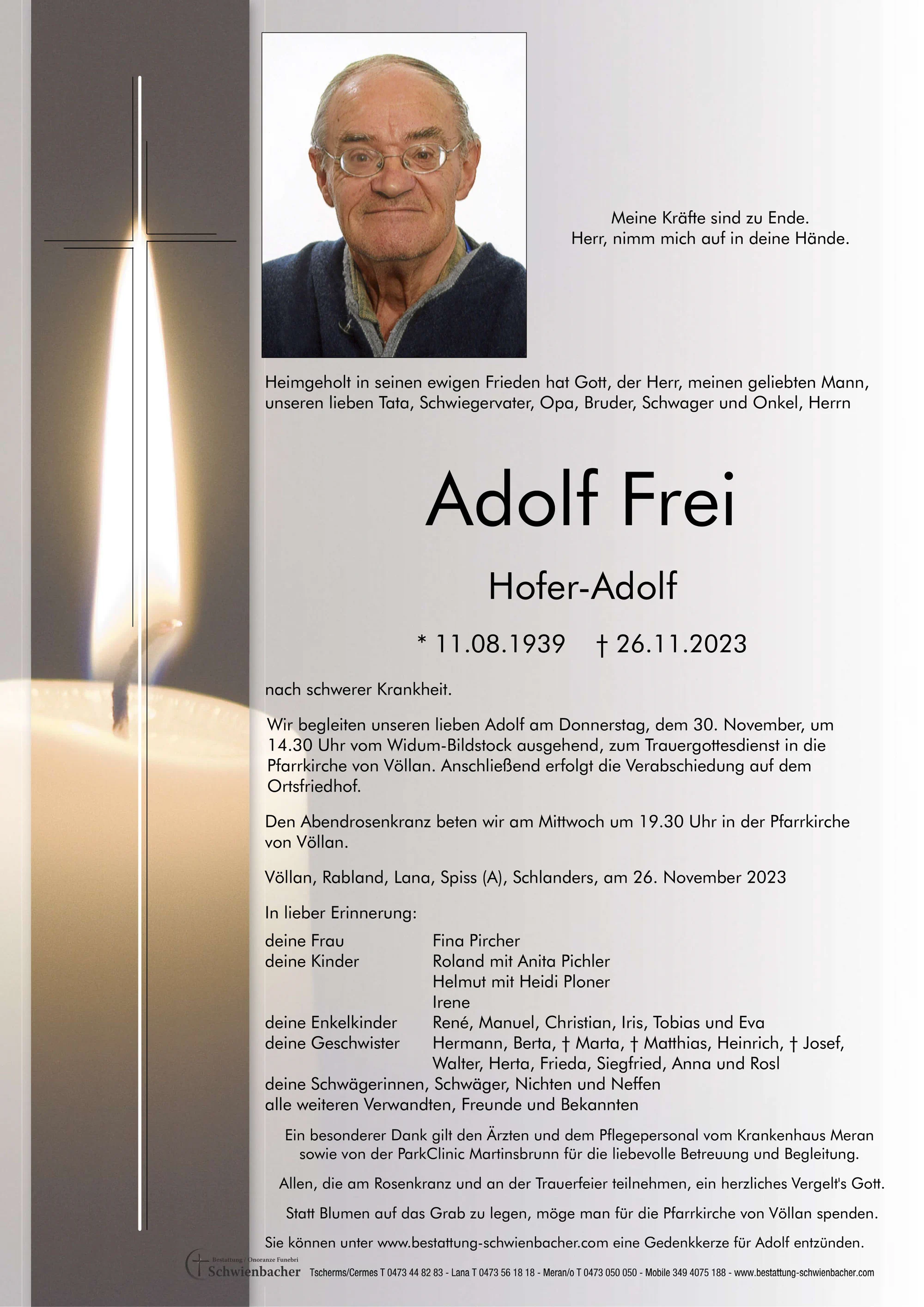 Parte: Adolf Frei 