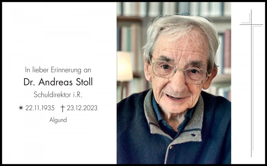 Sterbebild: Dr. Andreas Stoll