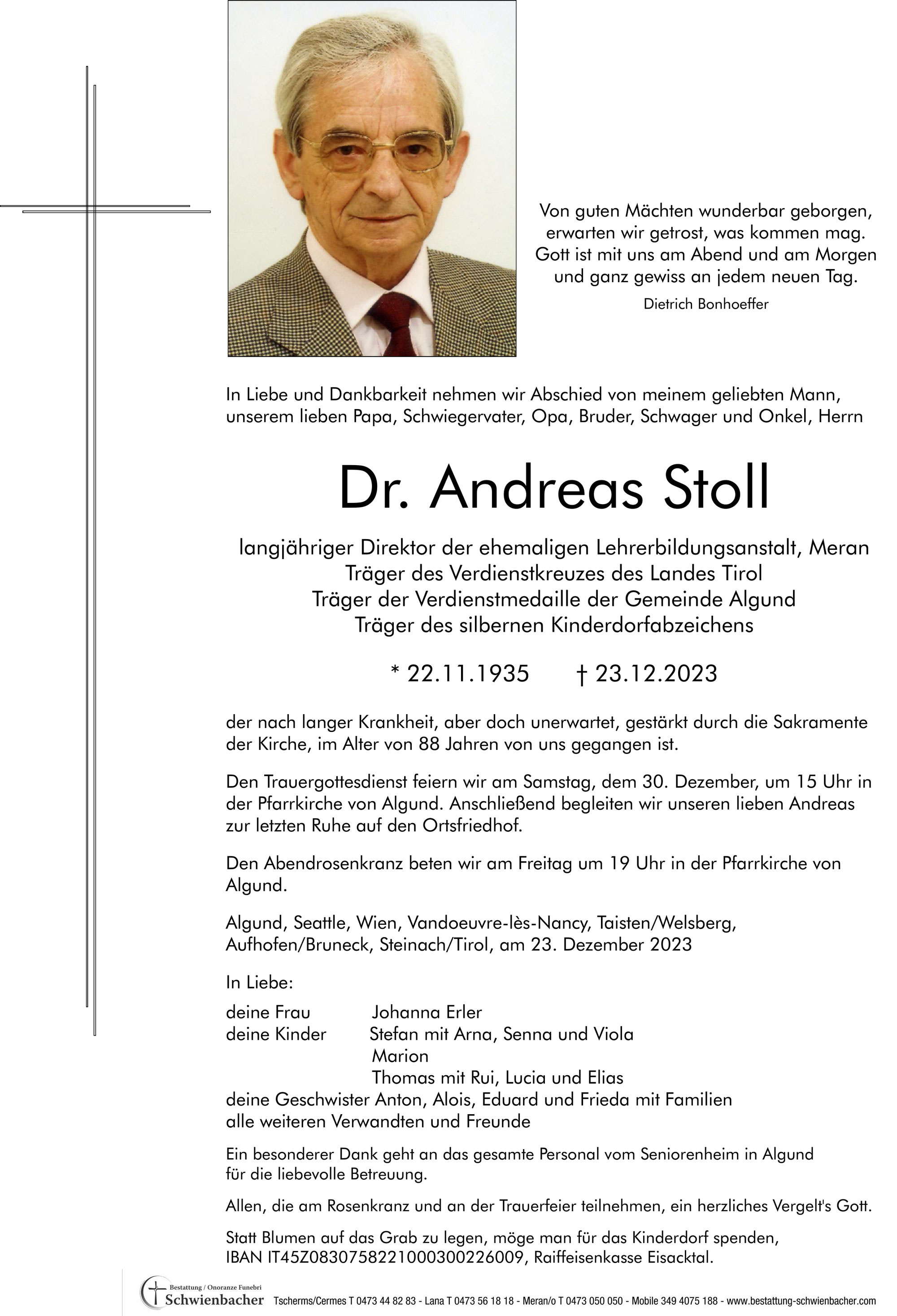 Parte: Dr. Andreas Stoll 