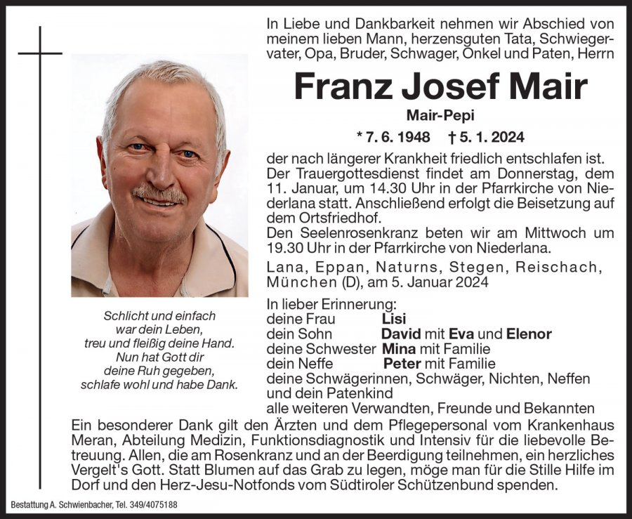 Medien: Franz Josef Mair