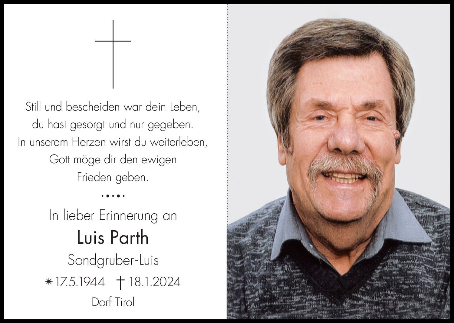 Sterbebild: Luis Parth