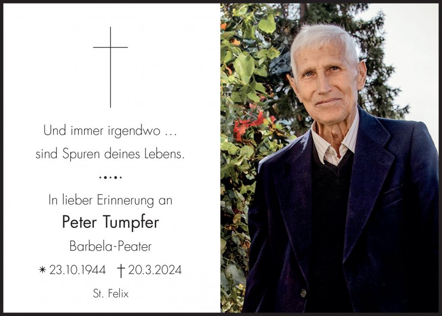 Sterbebild: Peter Tumpfer