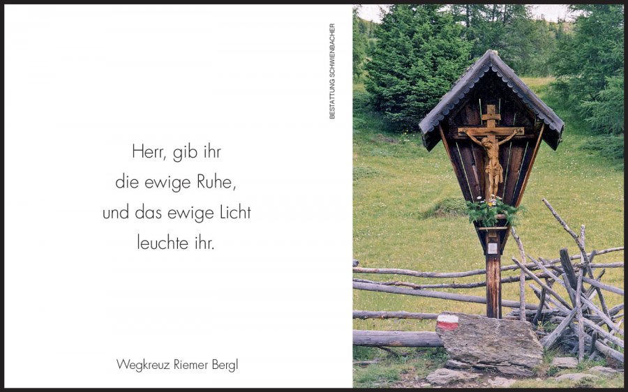 Sterbebild: Annelies Wwe. Staffler geb. Holzner