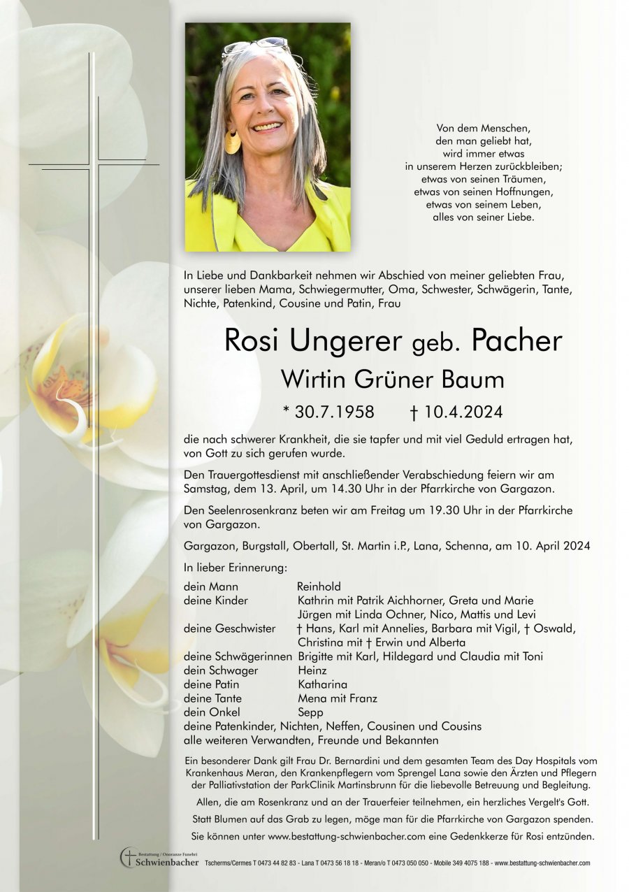 Parte: Rosi Ungerer geb. Pacher