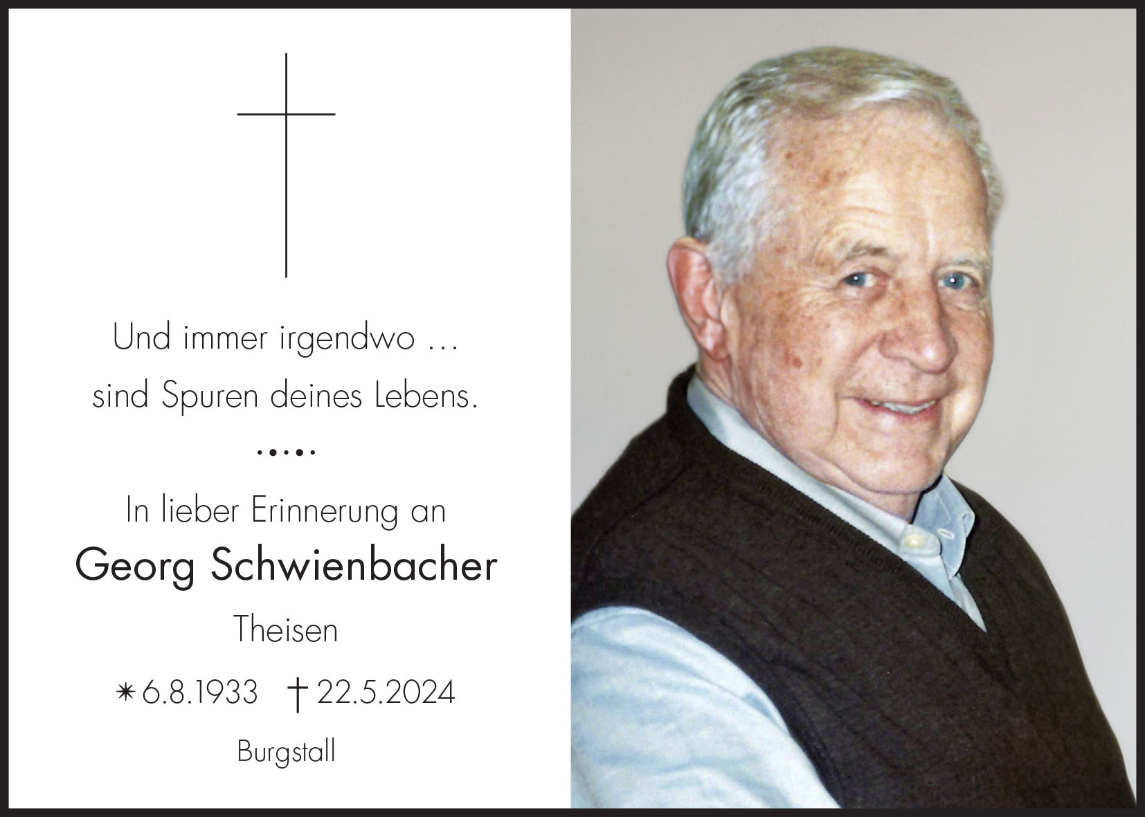 Sterbebild: Georg Josef Schwienbacher