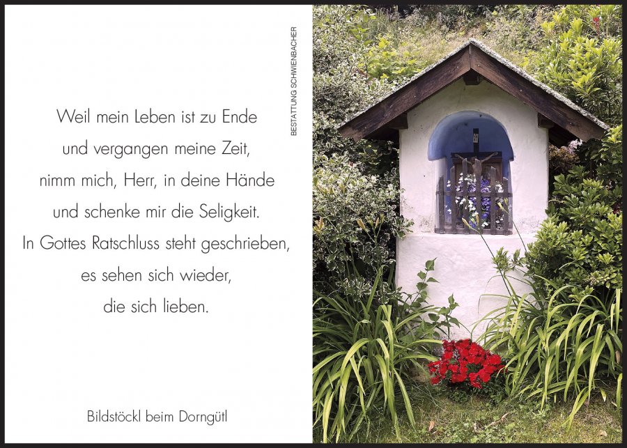 Sterbebild: Josef Gruber