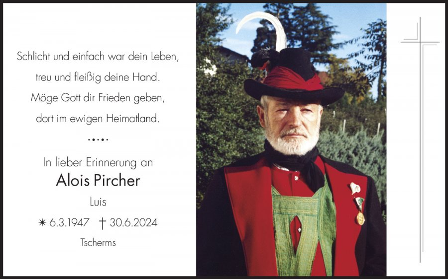 Sterbebild: Alois Pircher