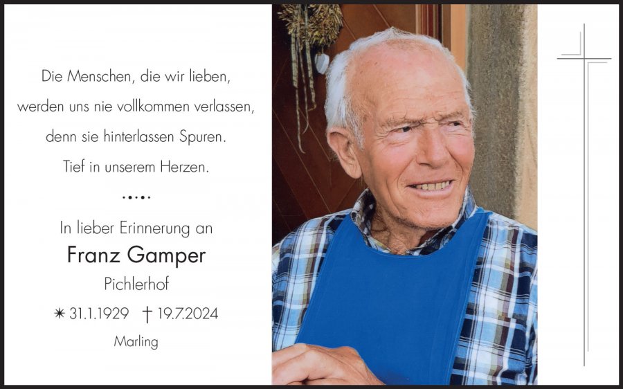 Sterbebild: Franz Gamper