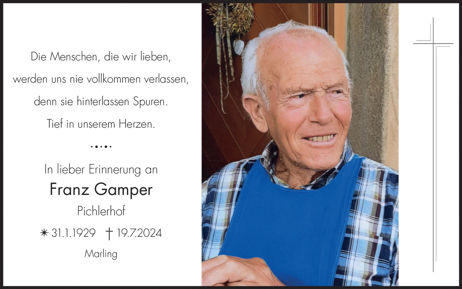 Sterbebild: Franz Gamper