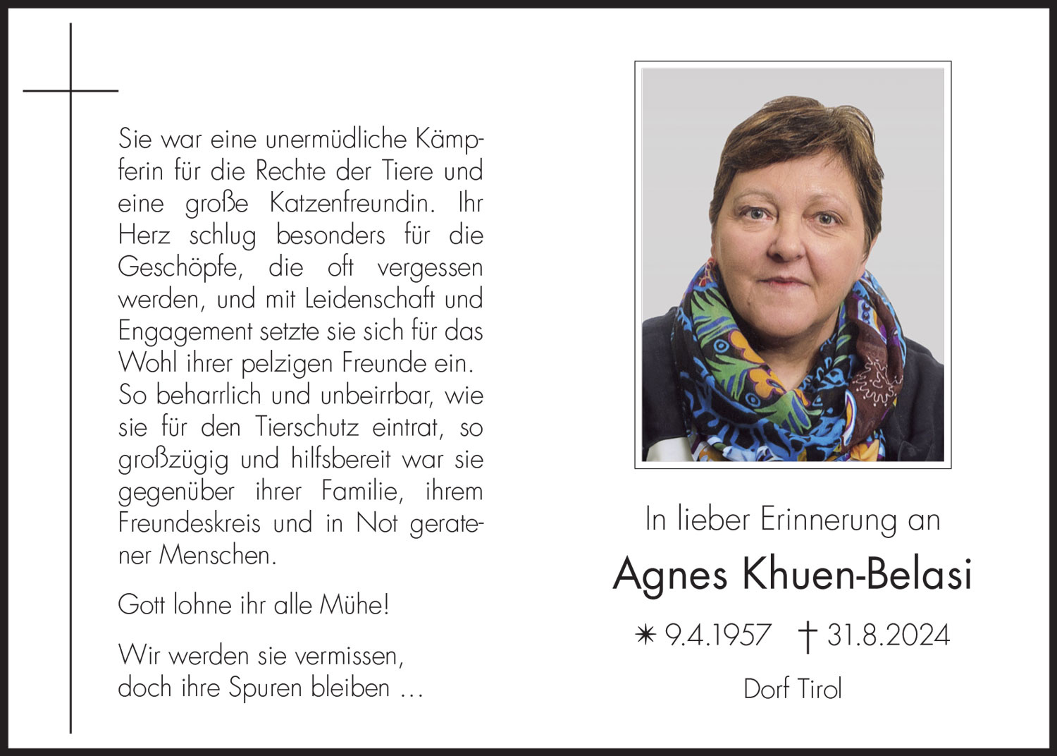 Sterbebild: Agnes Khuen-Belasi