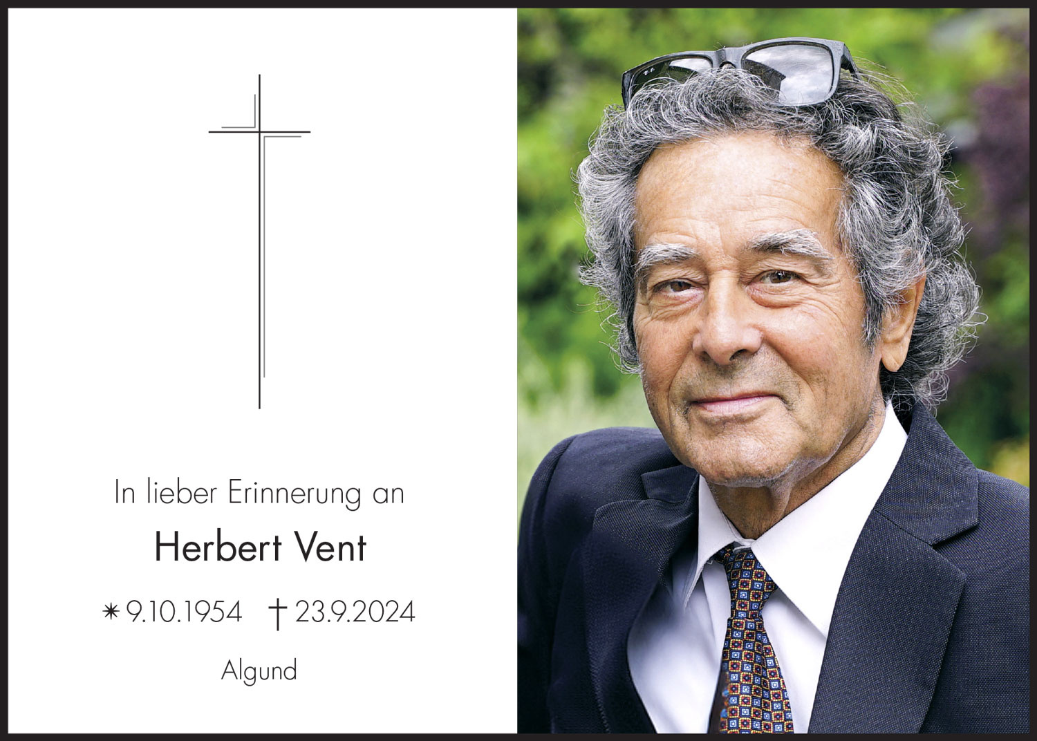 Sterbebild: Herbert Vent