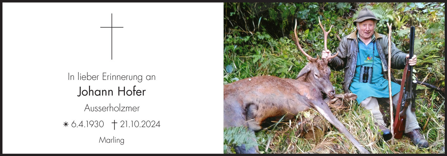 Sterbebild: Johann Hofer