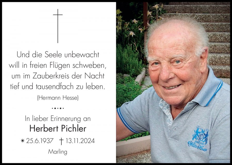 Sterbebild: Herbert Pichler