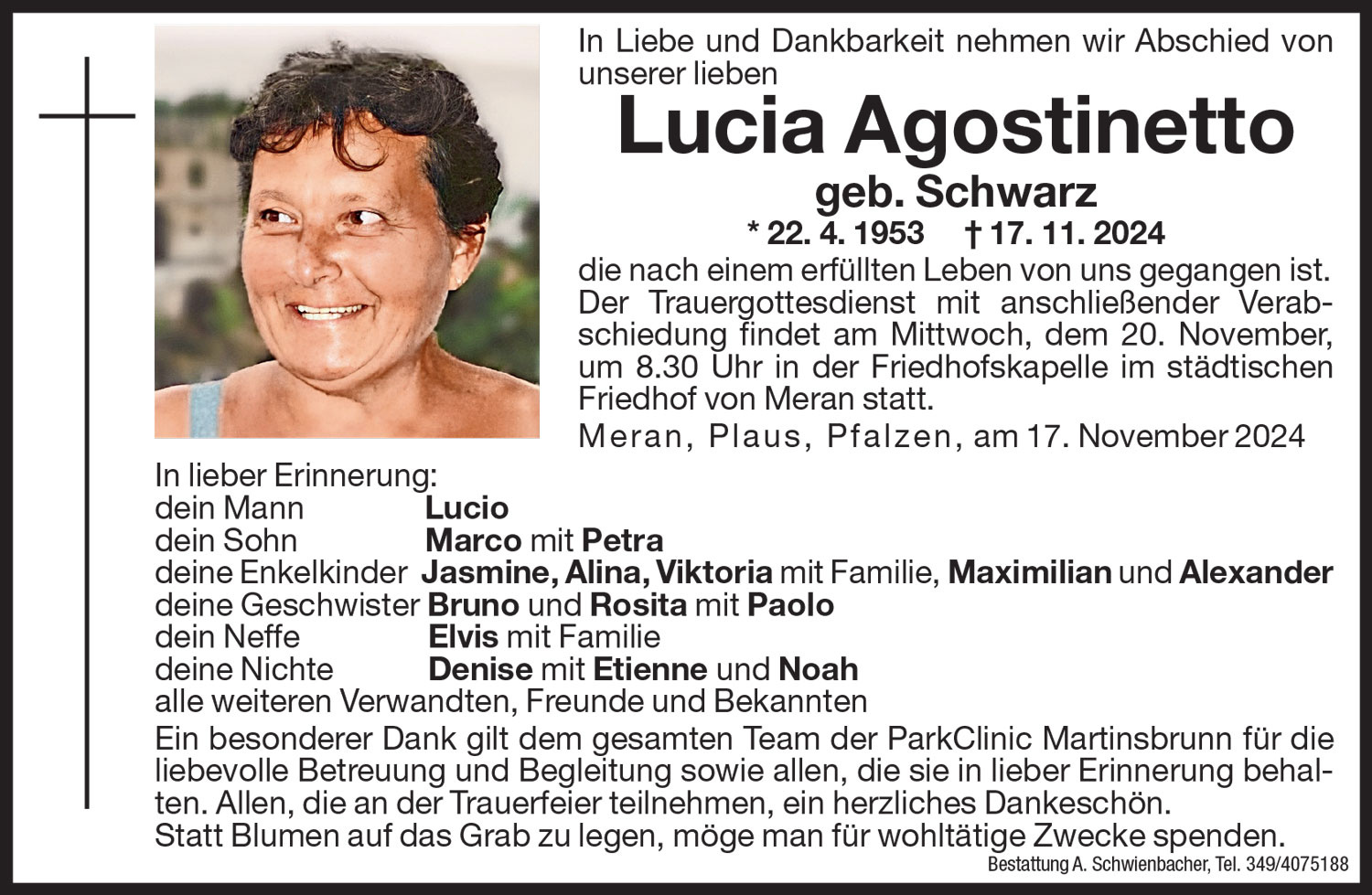 Medien: Lucia Agostinetto geb. Schwarz