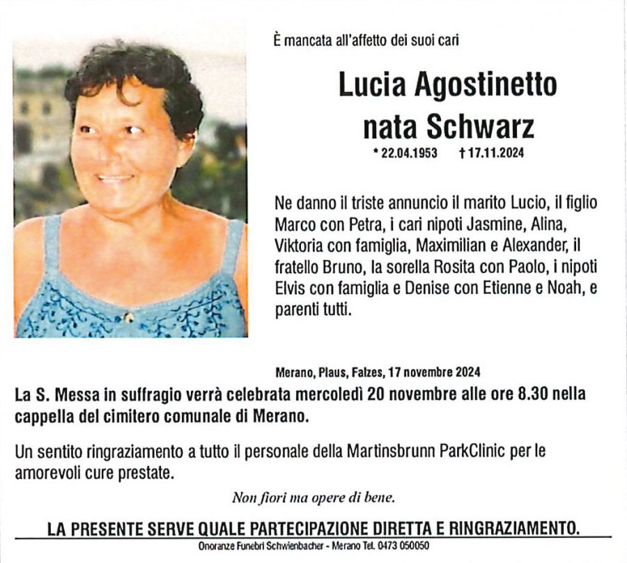 Medien: Lucia Agostinetto geb. Schwarz