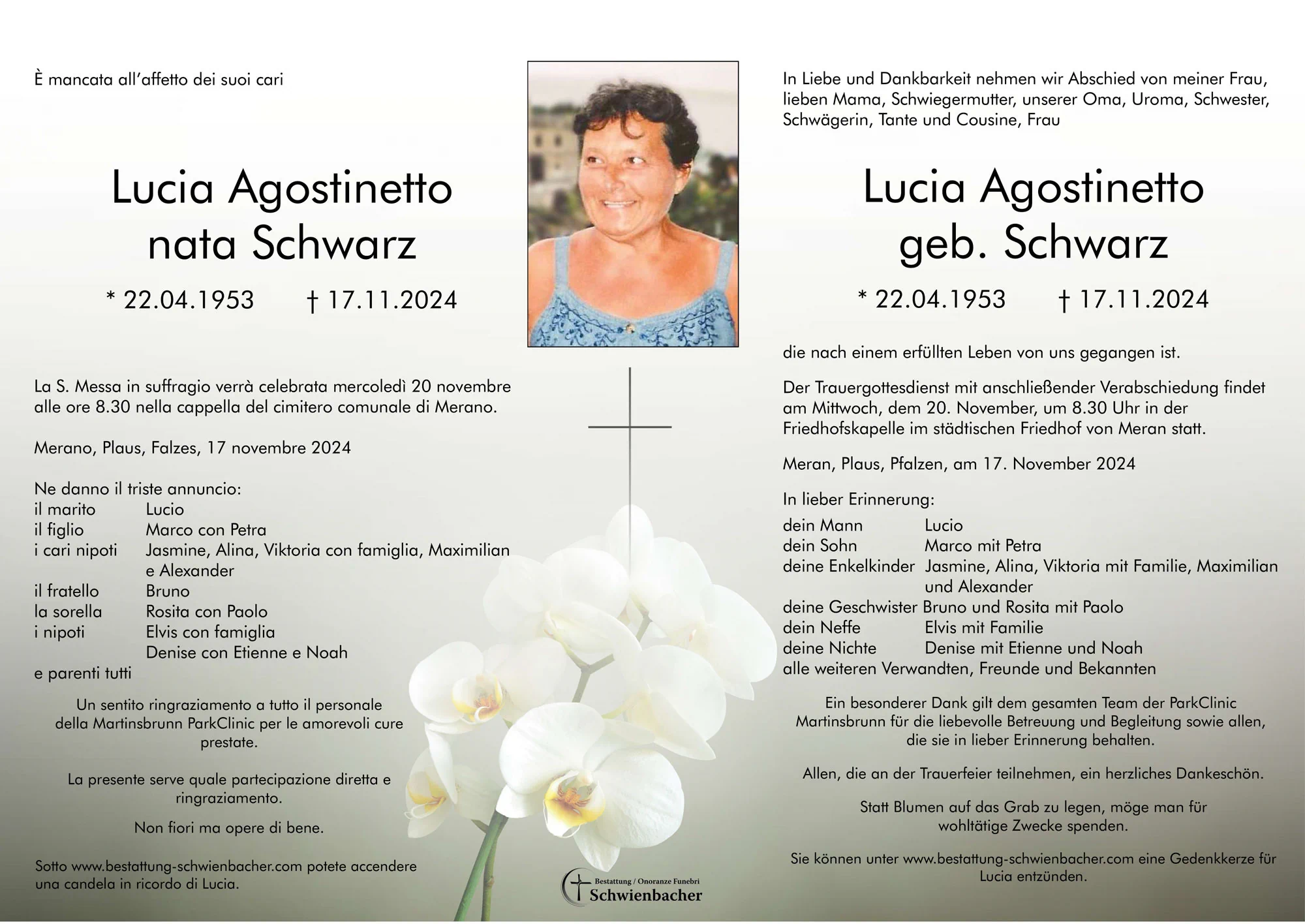 Parte: Lucia Agostinetto geb. Schwarz 