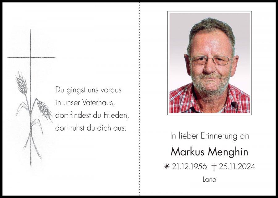 Sterbebild: Markus Menghin