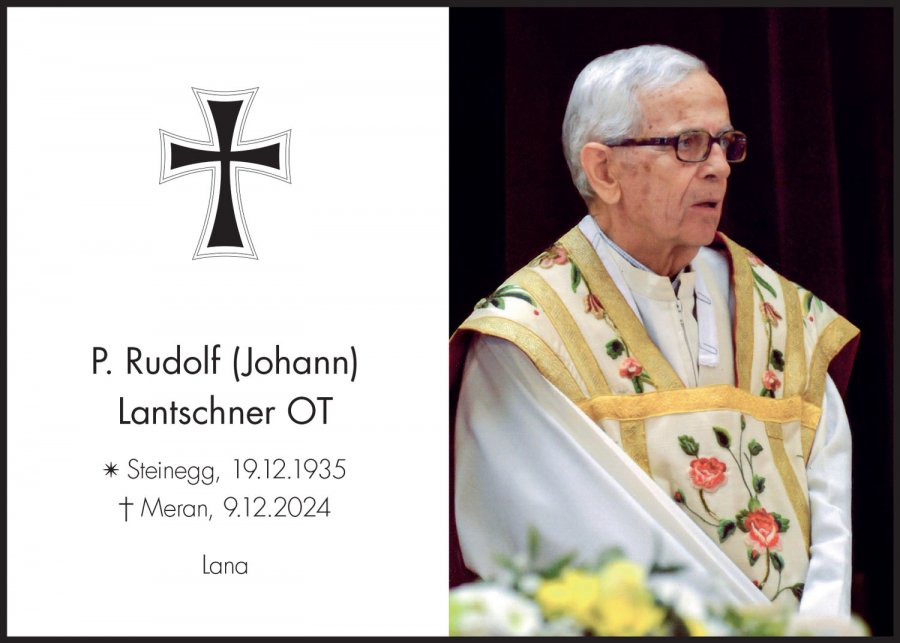 Sterbebild: P. Rudolf (Johann) Lantschner OT
