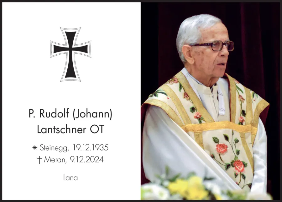 Sterbebild: P. Rudolf (Johann) Lantschner OT