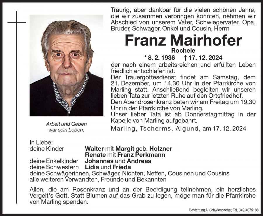 Medien: Franz Mairhofer