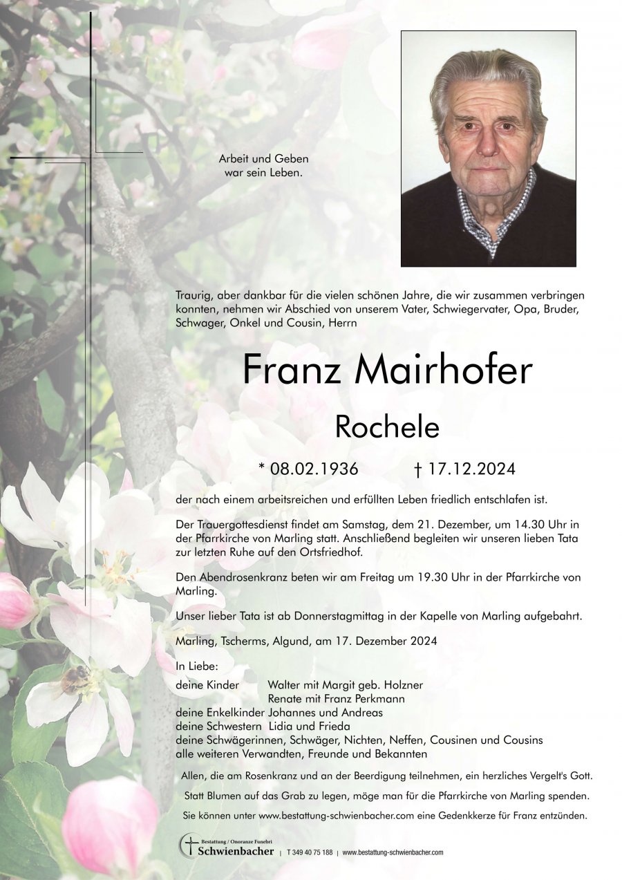 Parte: Franz Mairhofer