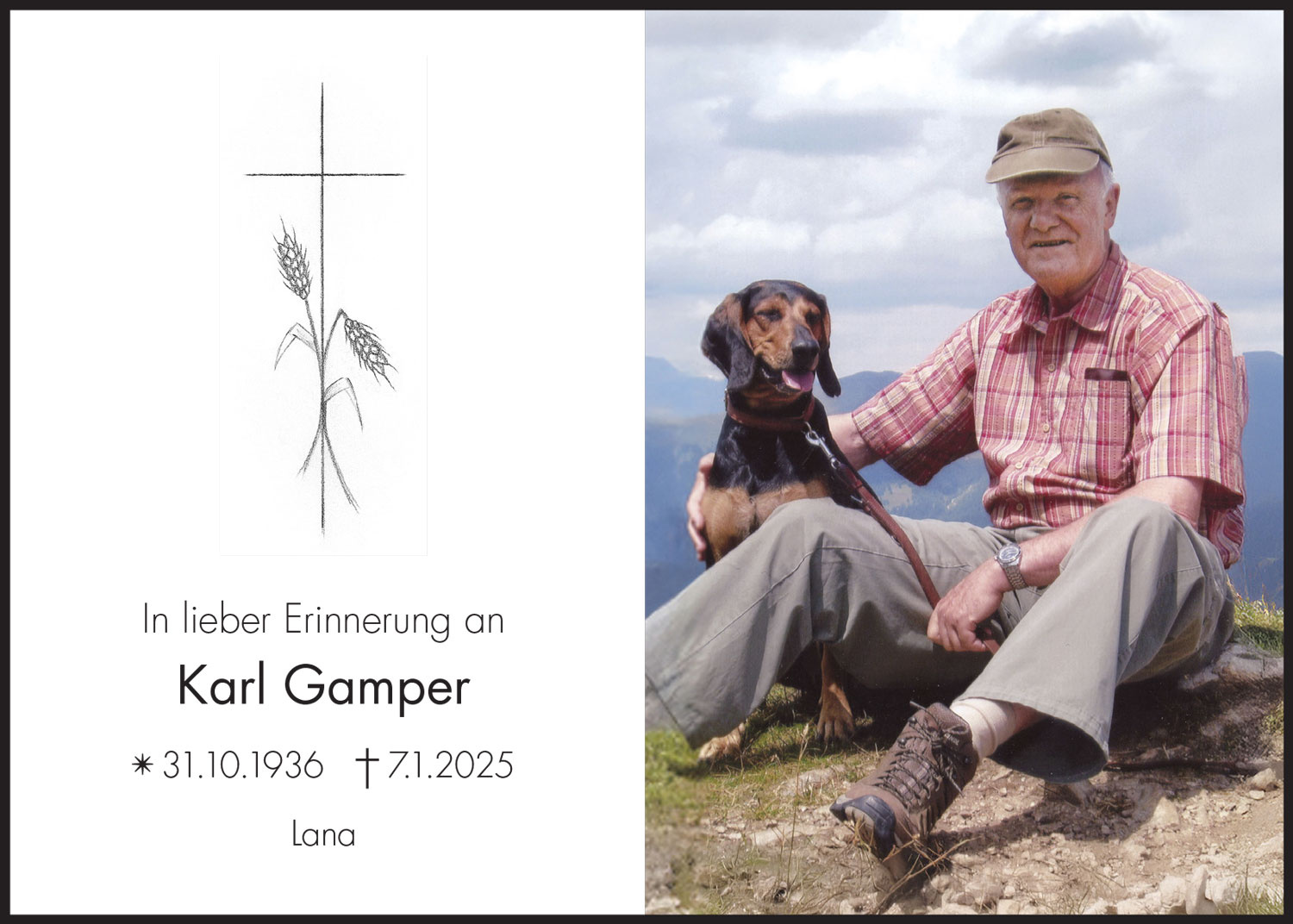 Sterbebild: Karl Gamper