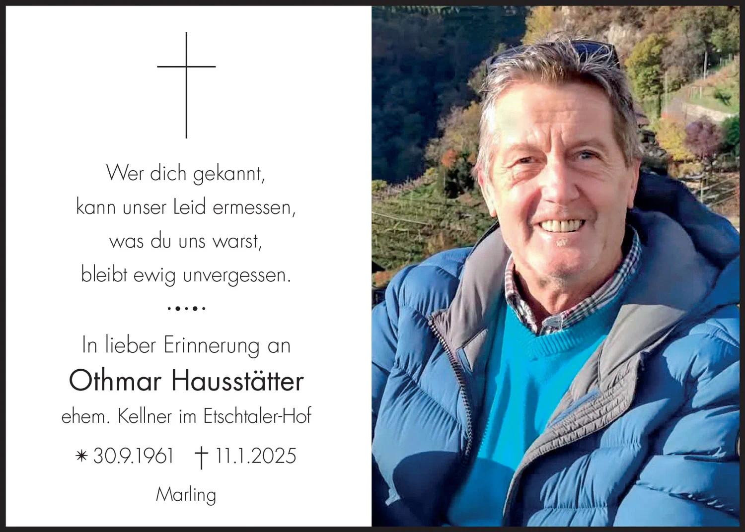 Sterbebild: Othmar Hausstätter