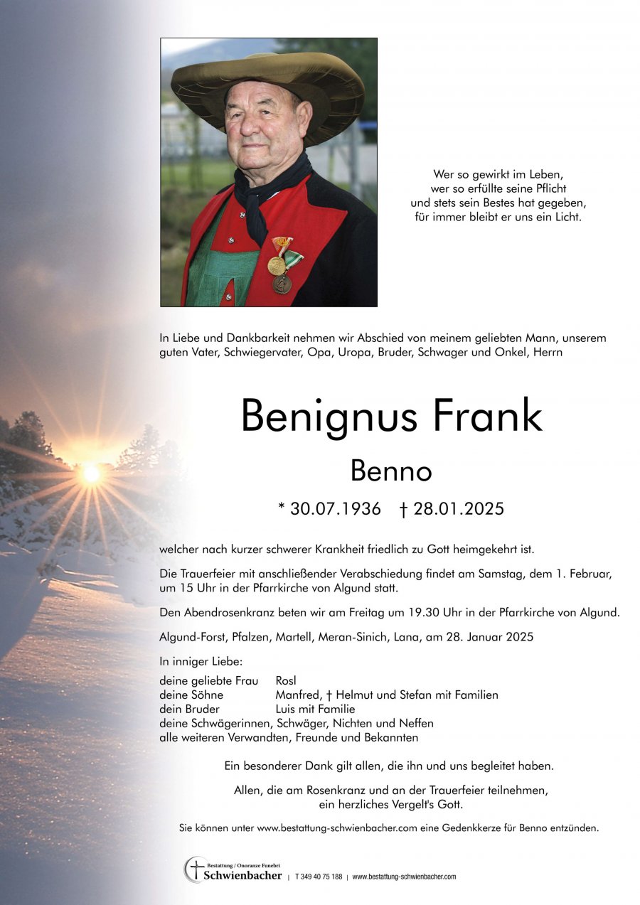Parte: Benignus Frank