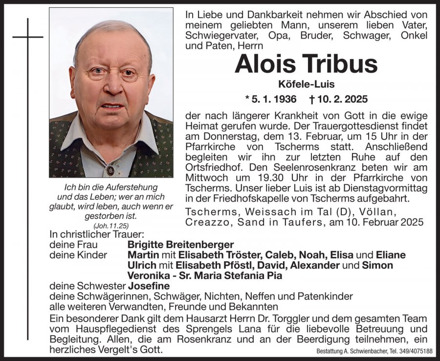 Medien: Alois Tribus