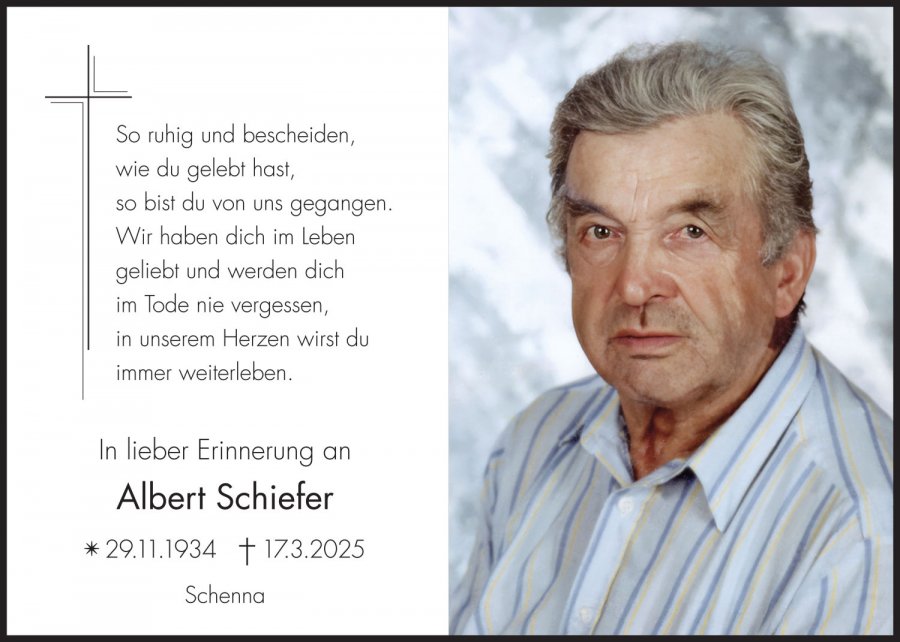 Sterbebild: Albert Schiefer