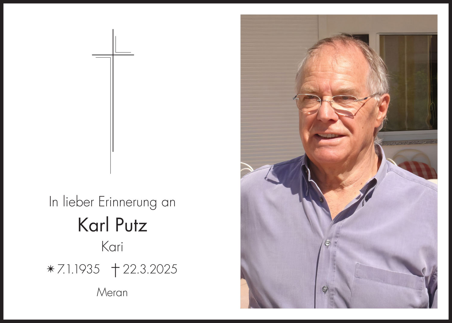 Sterbebild: Karl Putz