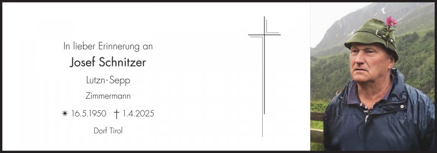 Sterbebild: Josef Schnitzer